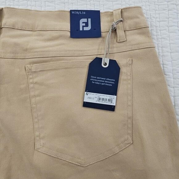 NEW Footjoy Pants Men's 38x34 Tan NWT Sueded Cotton Twill 5 Pocket Straight Leg - Picture 11 of 16